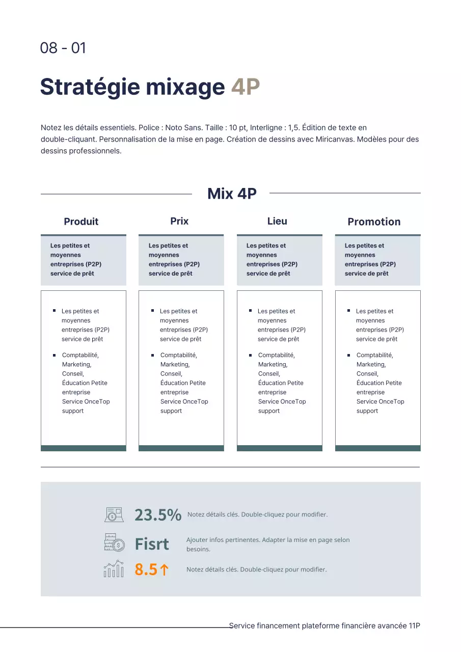 Bleu marine Simple Business Corporate Finance P2P Business Plan