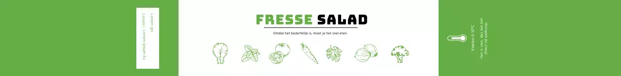 Groen schoon geïllustreerde sla-etiketten