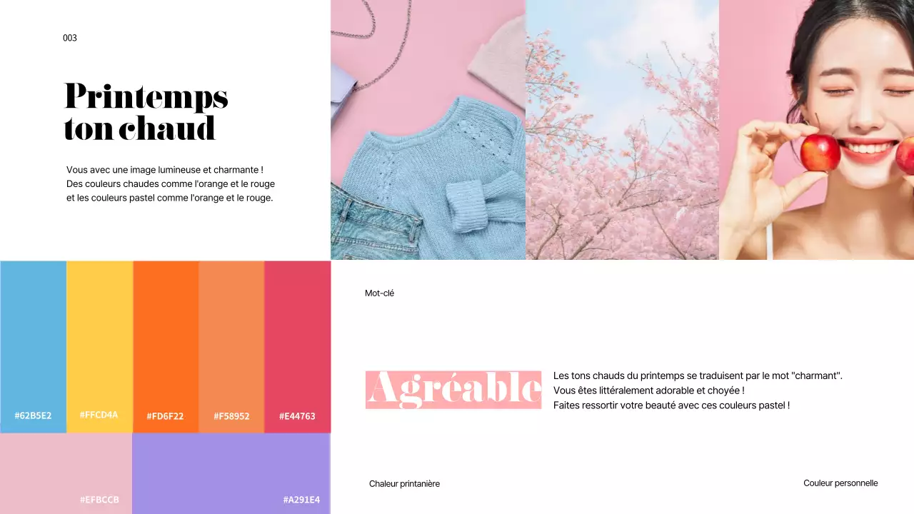 Un arc-en-ciel de couleurs personnelles pour les présentations