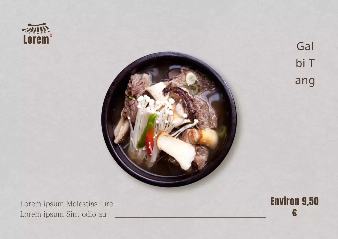 Affiche paysagère simple Galbi Tang