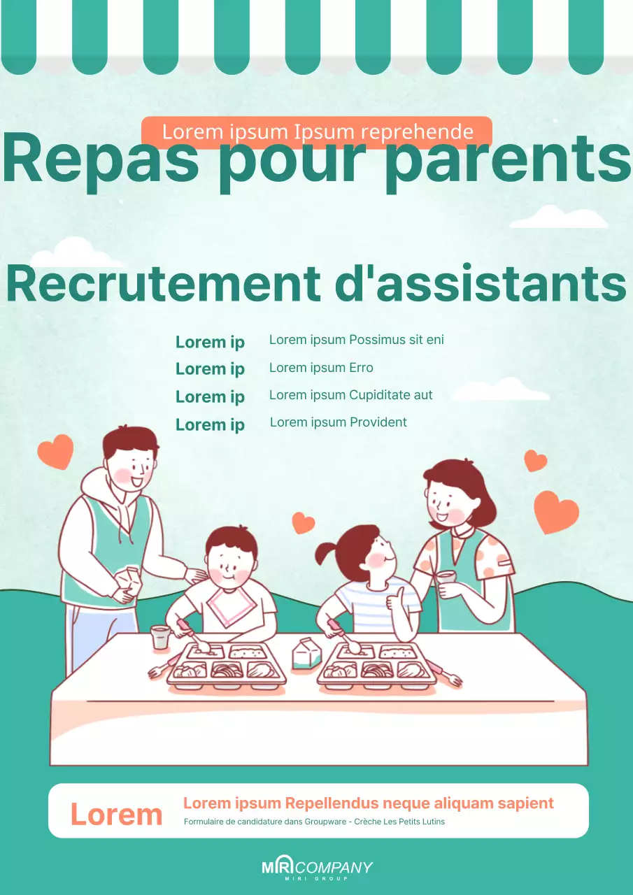 Vert / Garde d'enfants / Affiches web / Volontariat pour les entreprises et les organisations
