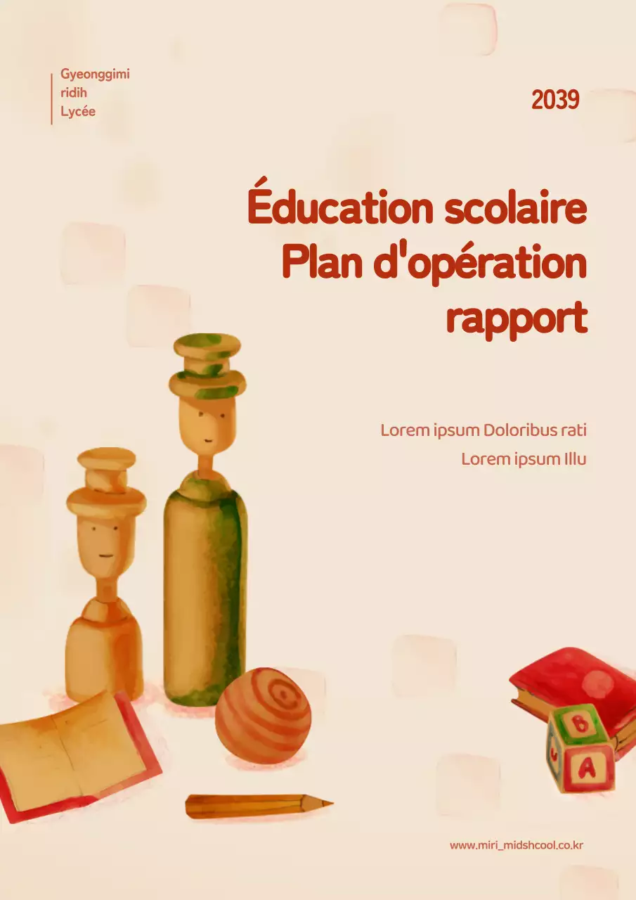 Bulletin scolaire avec illustration en rouge