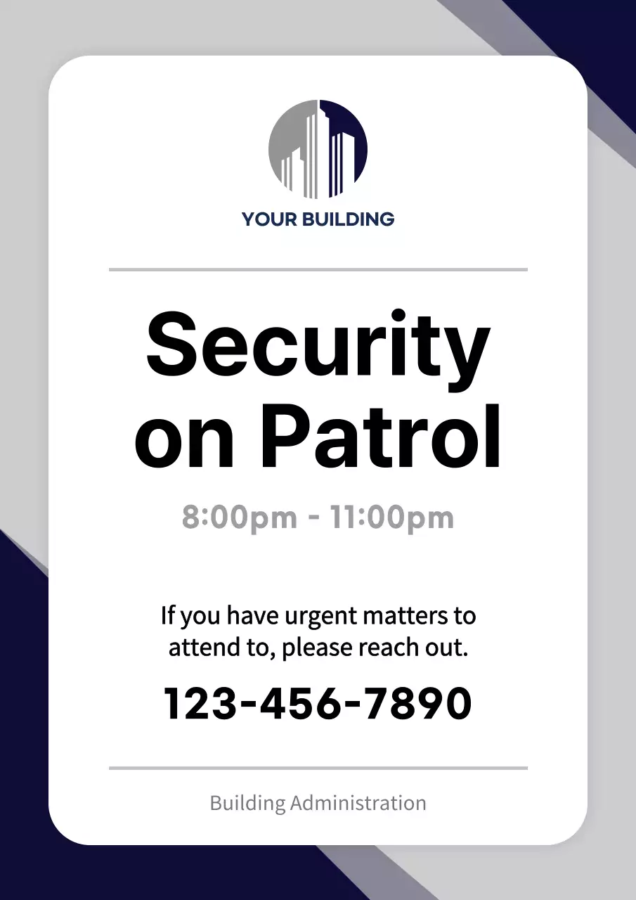 Grey Modern Security Notice