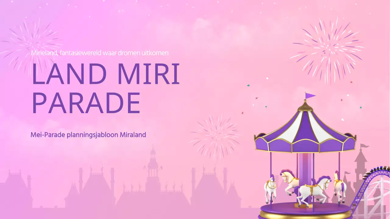Pastelkleurige evenementenplanner voor pretparkparade