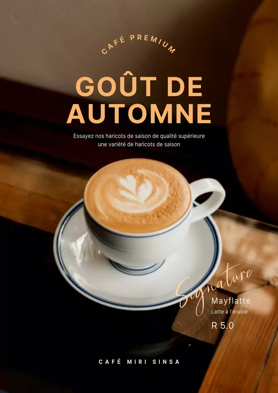 Promouvoir un menu de café d'automne moderne dans les tons bruns et beiges