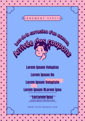 Faites la promotion de l'événement de votre marque avec l'illustration d'une jolie fille rose et bleue.