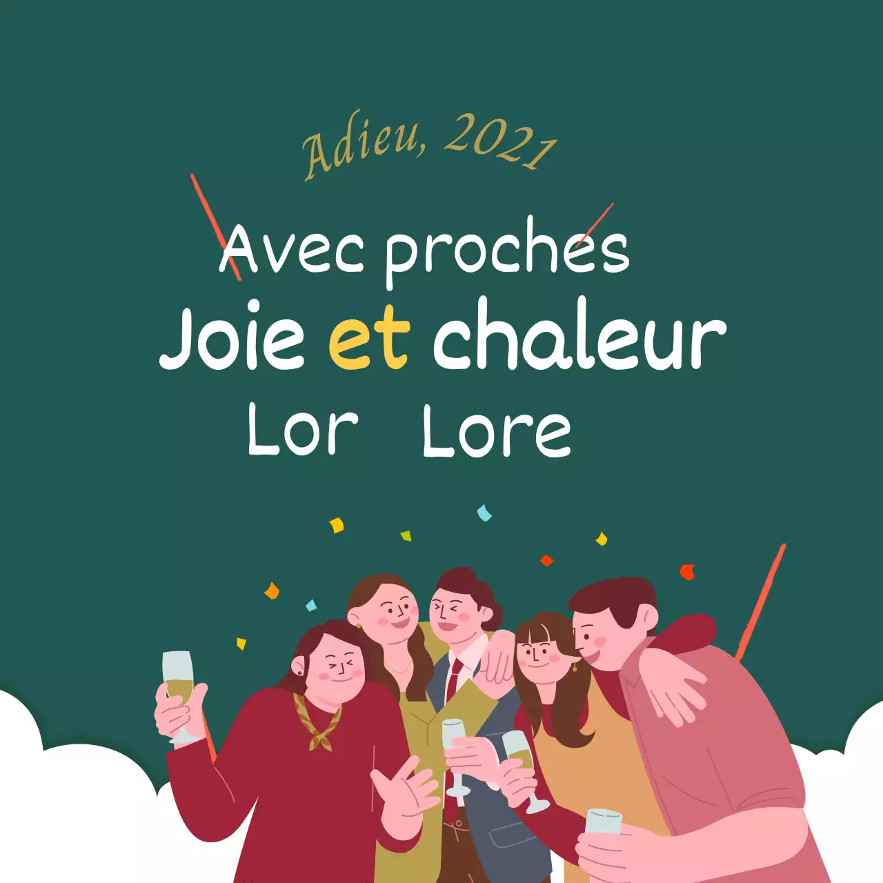 Carte de vœux animée et illustrée en vert