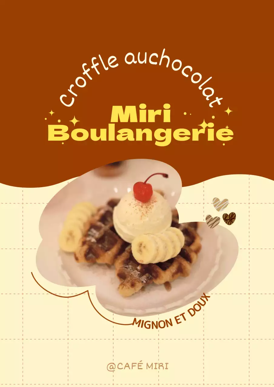 Faites la promotion de votre menu avec un joli cadre marron et jaune