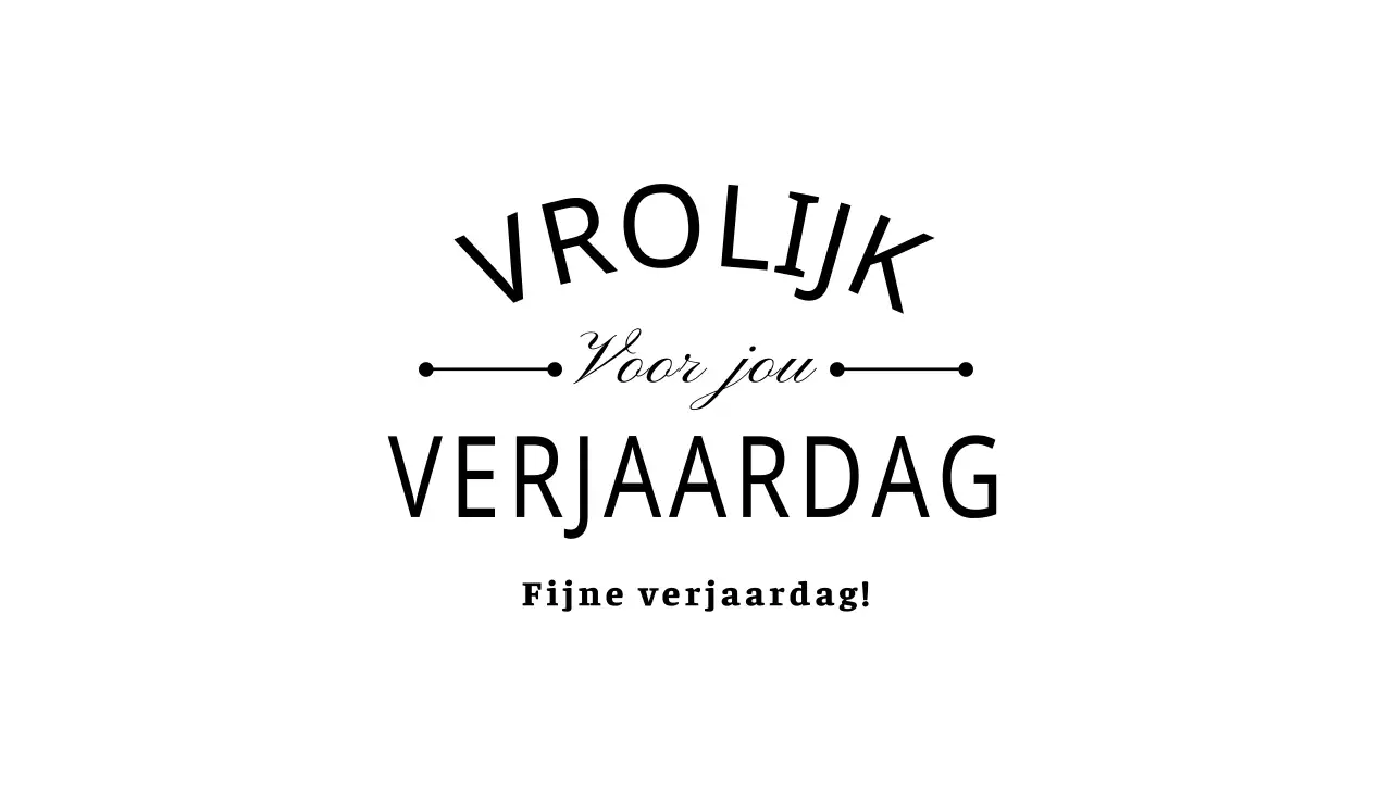 Envelop voor verjaardagskaart met zwarte tekst en lijnillustratie