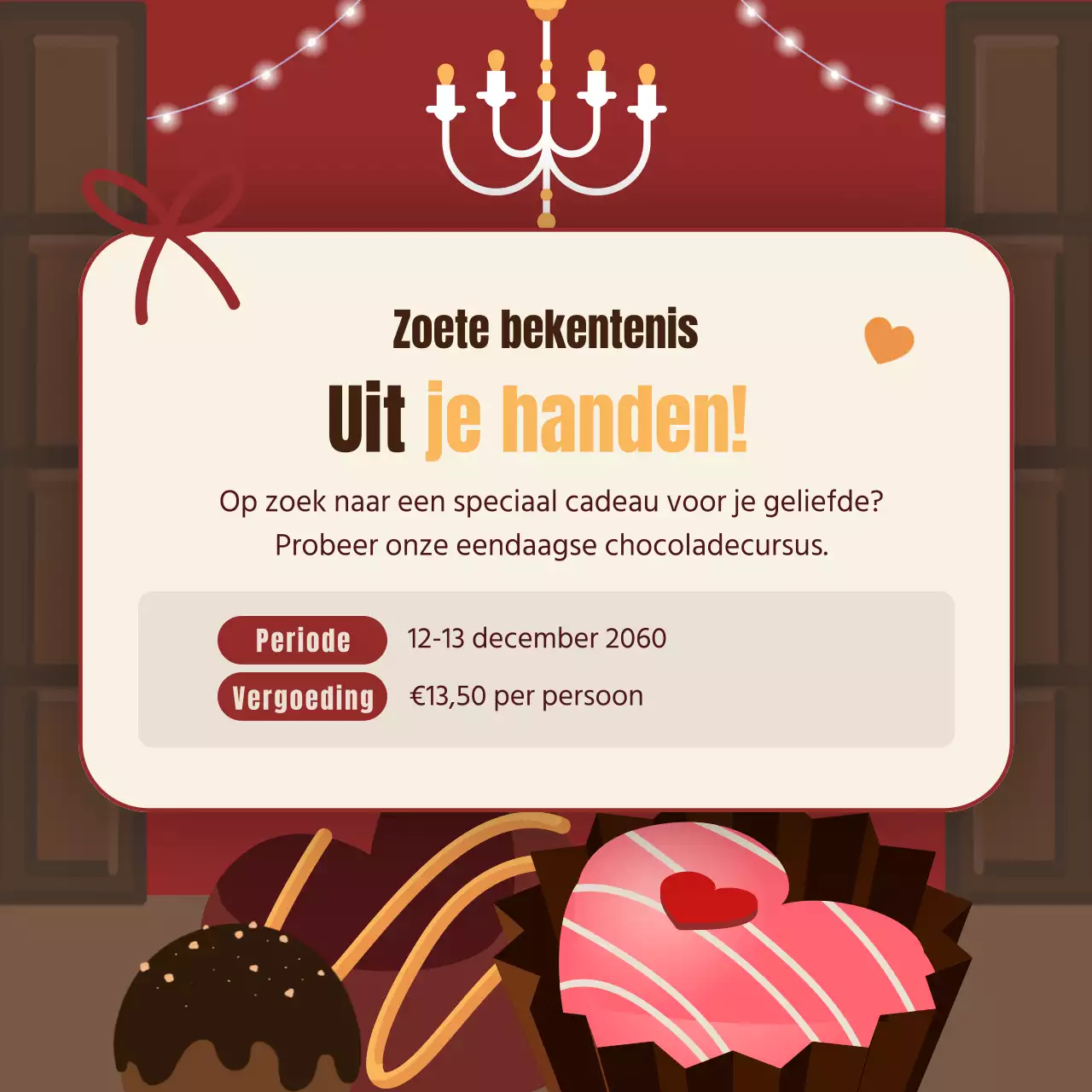 Valentijnsdag TMI in bordeaux en bruin