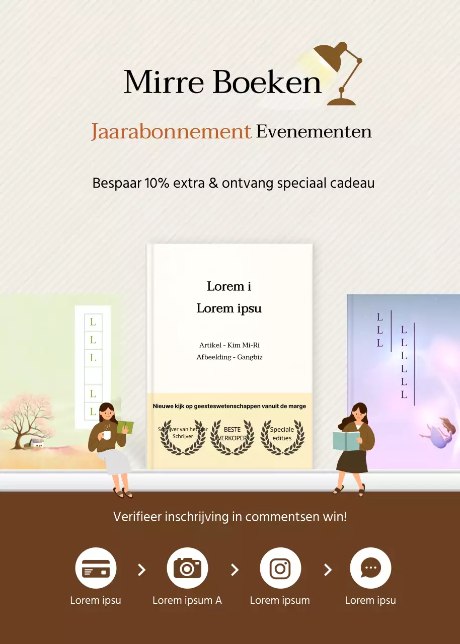 Jaarabonnement evenementen in beige