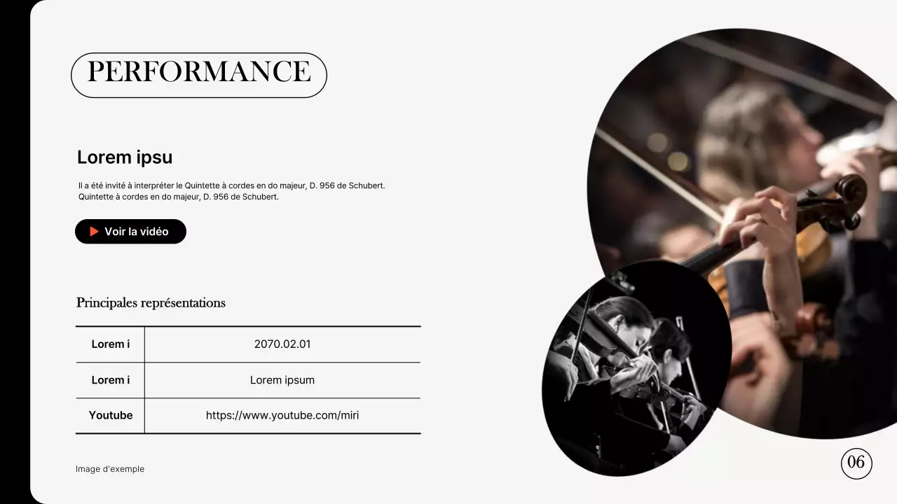 Portefeuille simple pour groupe de concert en noir