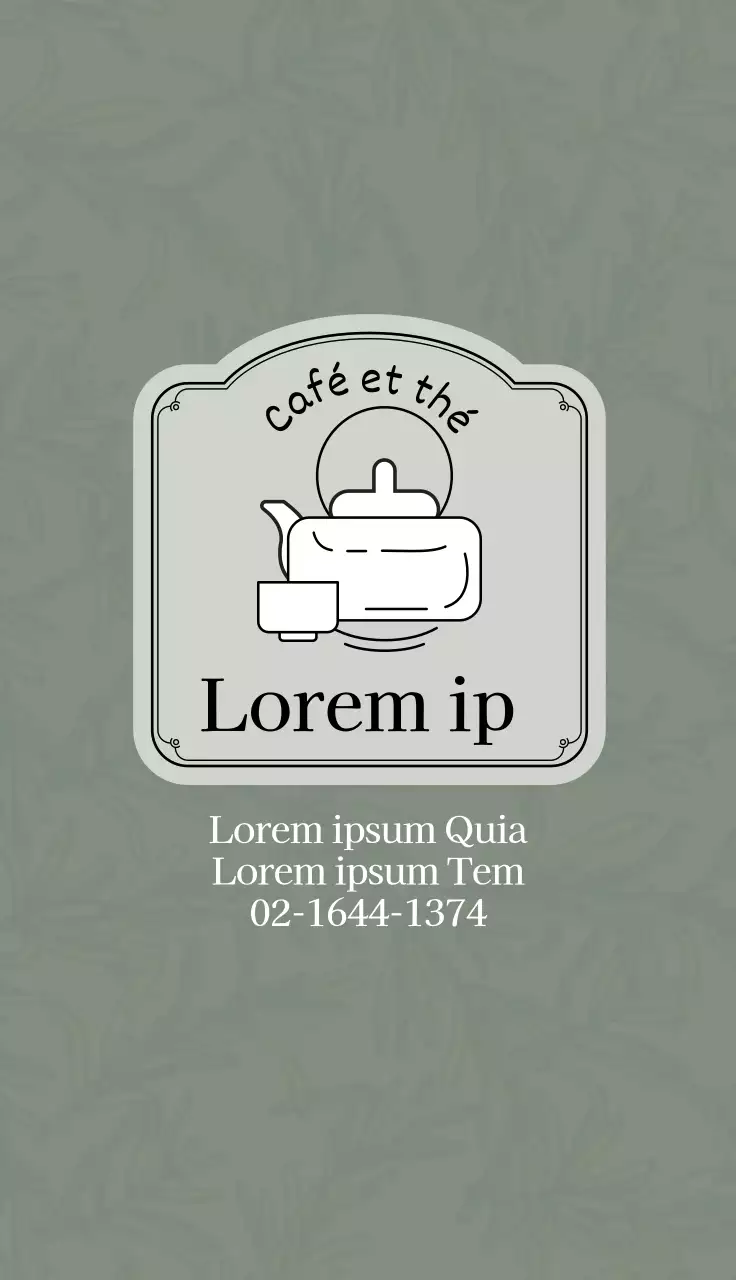 Illustration gris vert logo café thé coupon