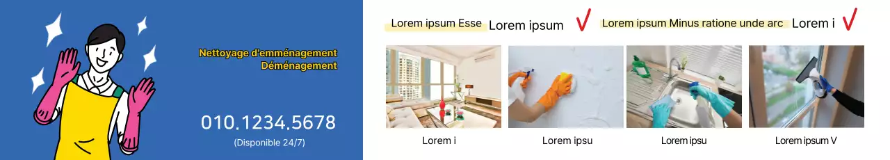 Illustration jaune bleu promouvant la propreté