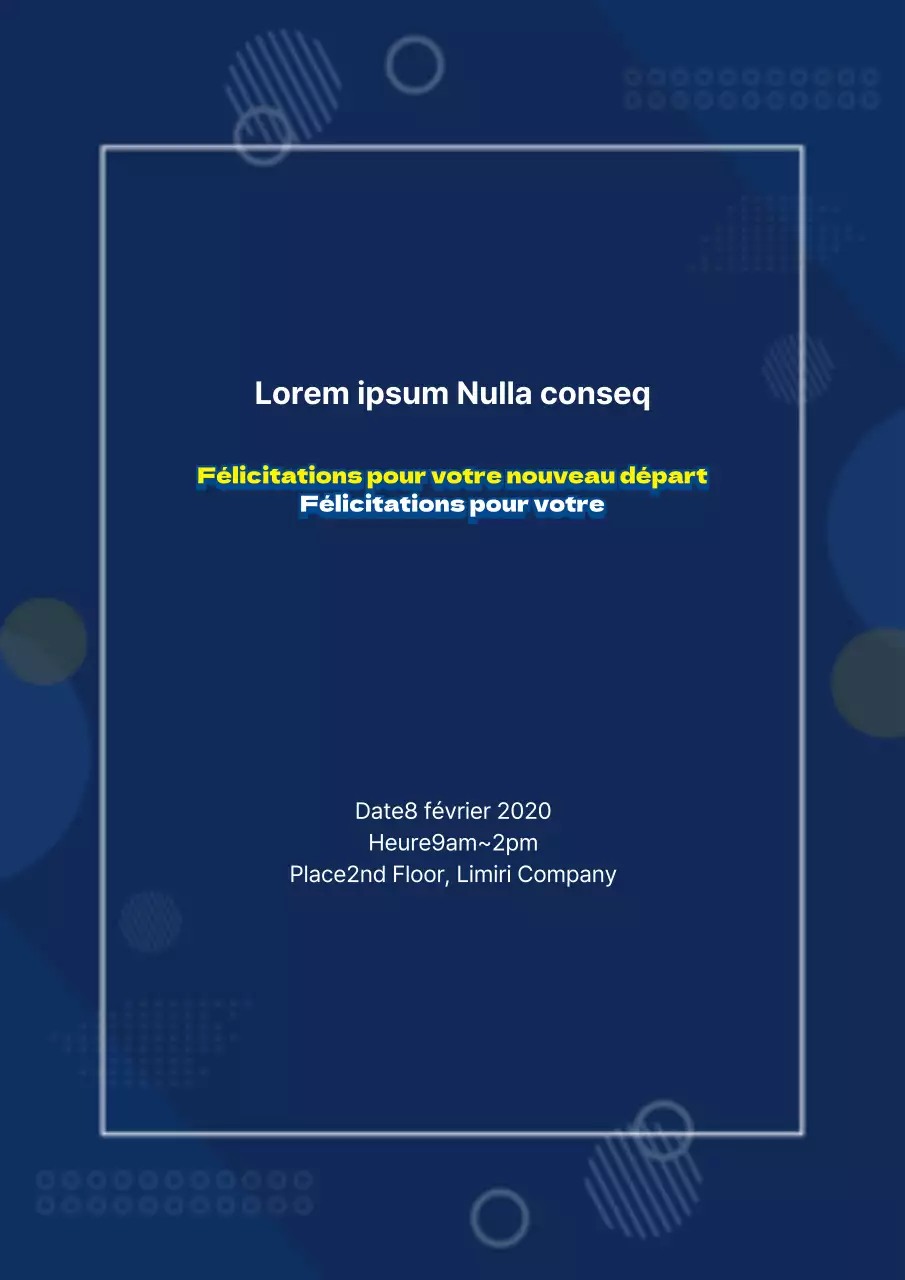 Une fête de bienvenue propre et bleu marine pour les nouveaux employés de l'entreprise