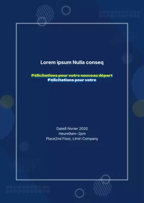 Une fête de bienvenue propre et bleu marine pour les nouveaux employés de l'entreprise