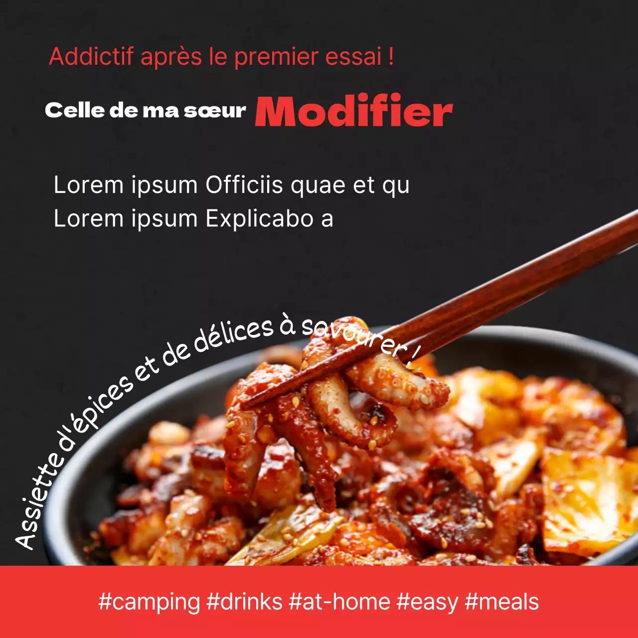 chutney rouge noir nourriture épicée camping boissons snacks