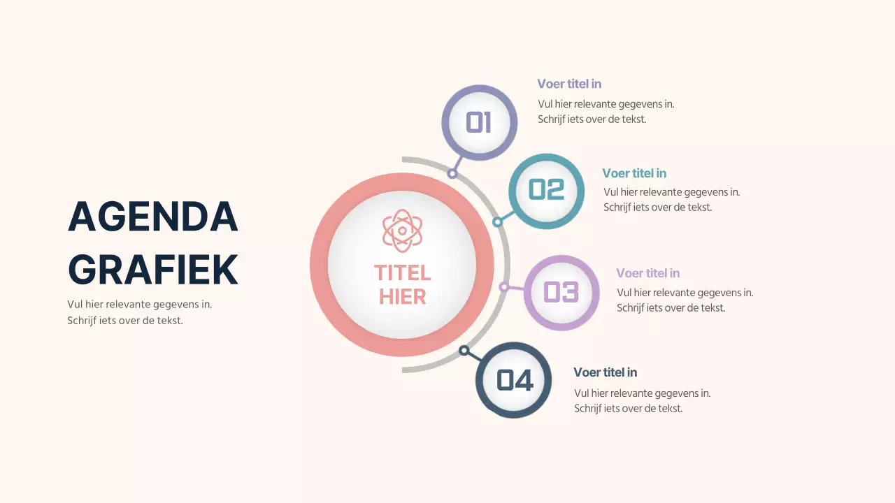 Agendakaart in marine en beige