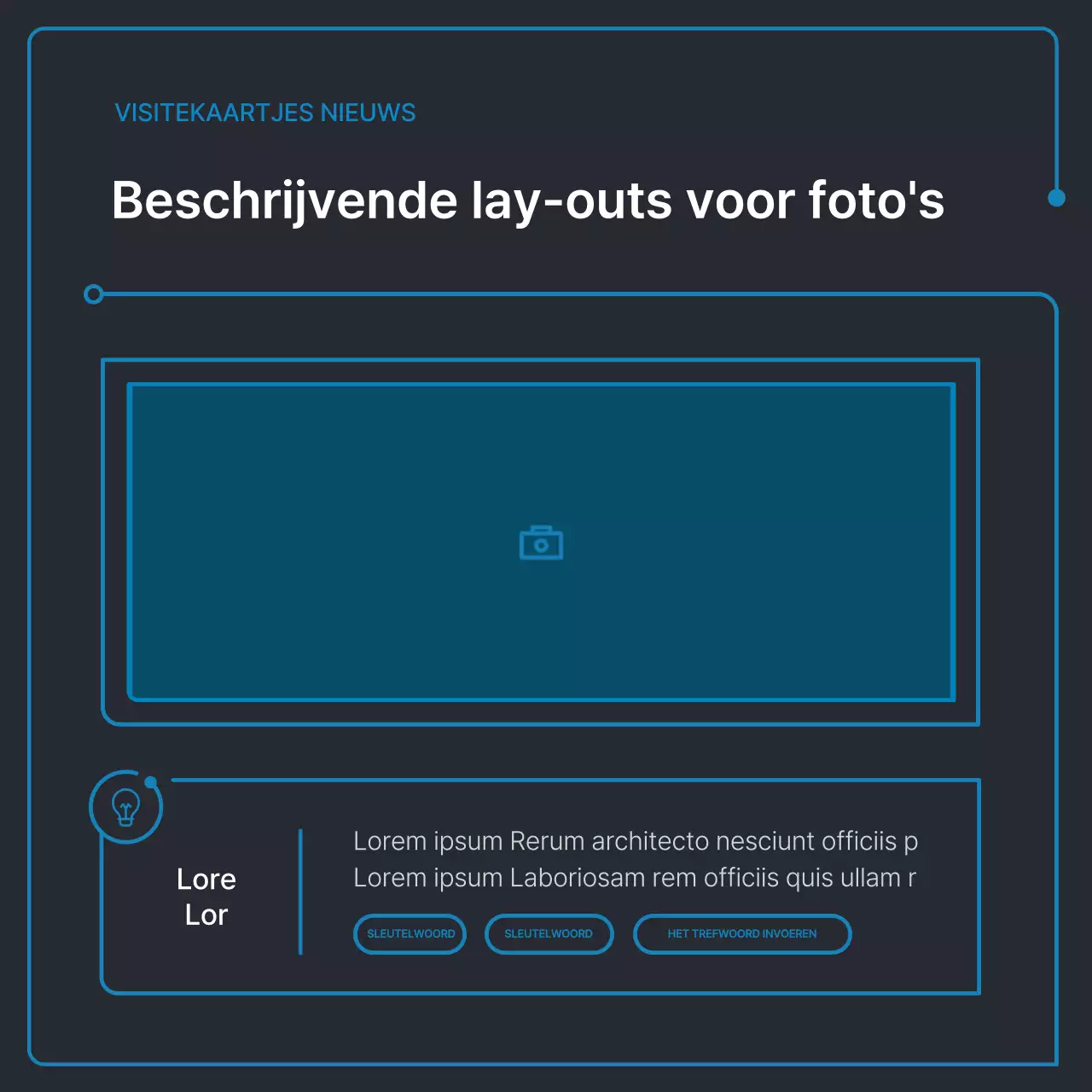 Eenvoudige geometrische vormen in zwart en blauw voor bedrijven