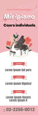 Illustration rose promotion de l'école de piano