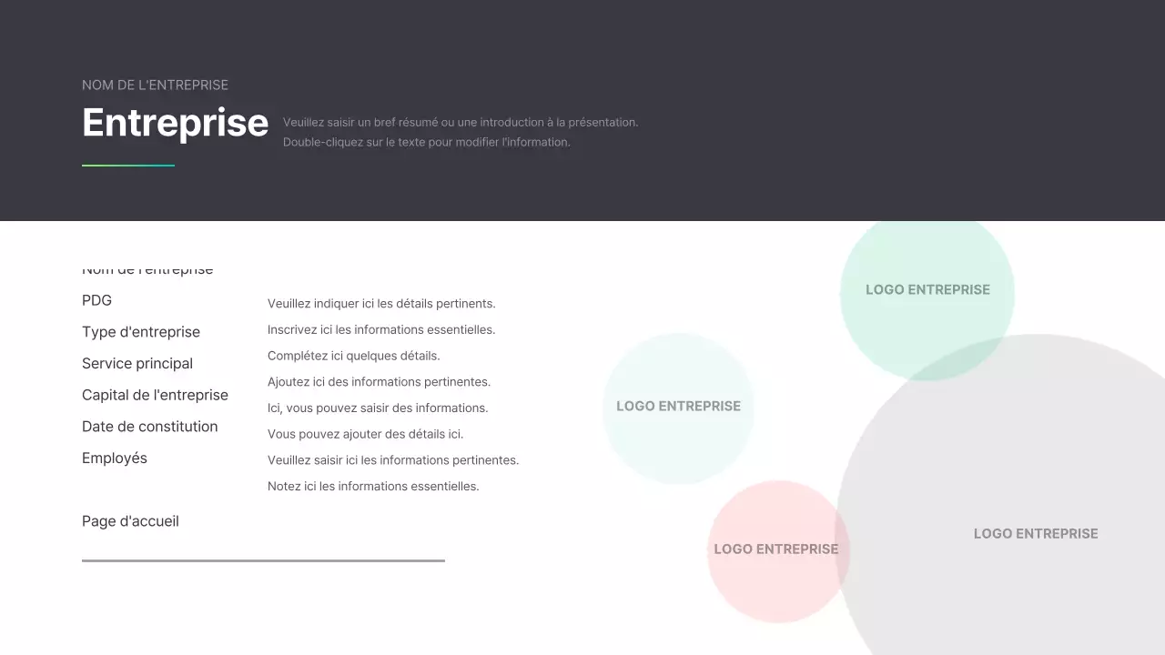 Profil de l'entreprise simple