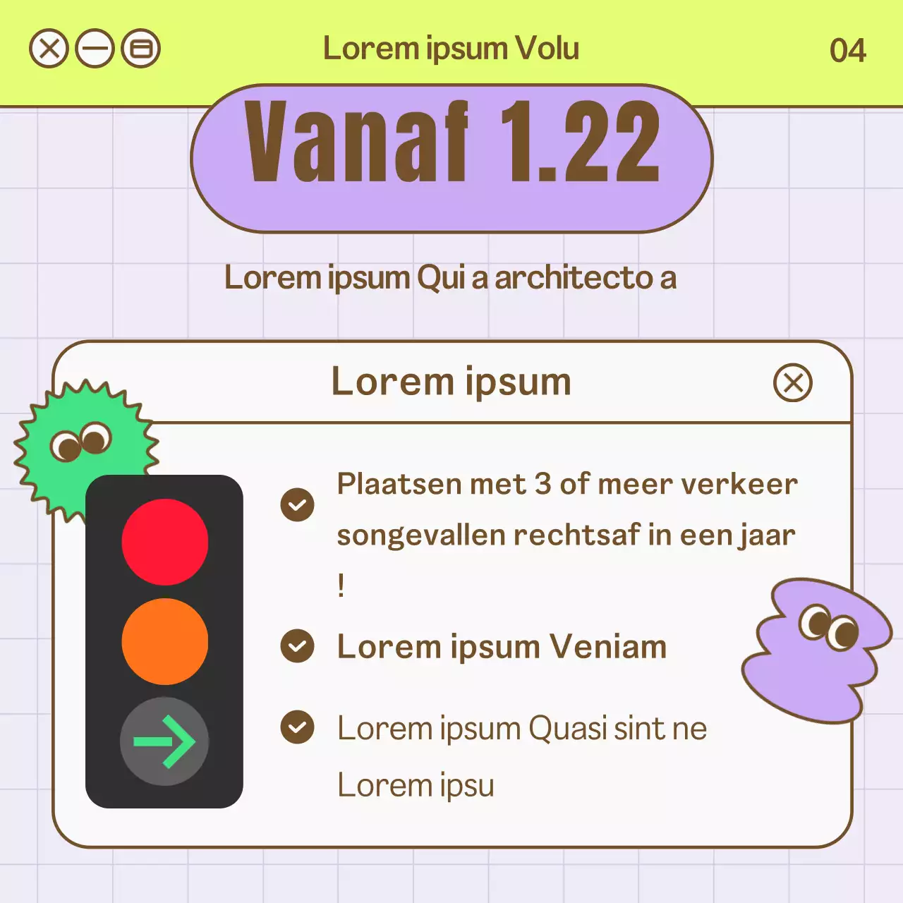 Leuke beleidswijzer met paars internet zoekbalk concept