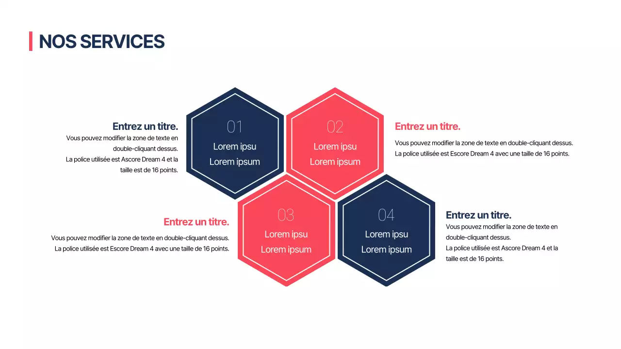 AGENDA design infographique avec un concept épuré en rouge et bleu marine