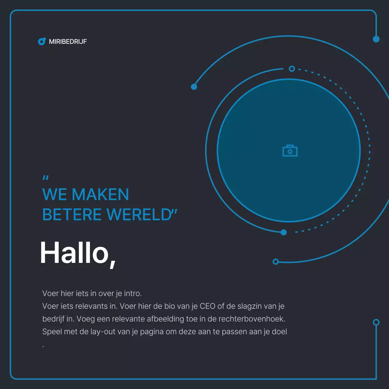 Eenvoudige geometrische vormen in zwart en blauw voor bedrijven