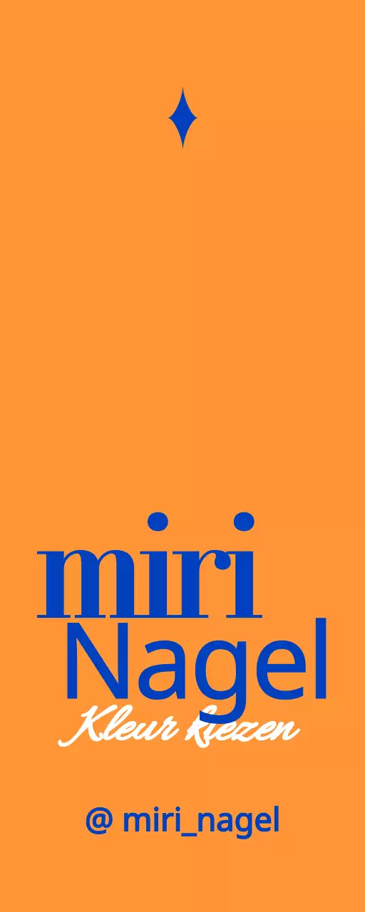 Nette nail art shop promotie met blauwe en oranje tekst