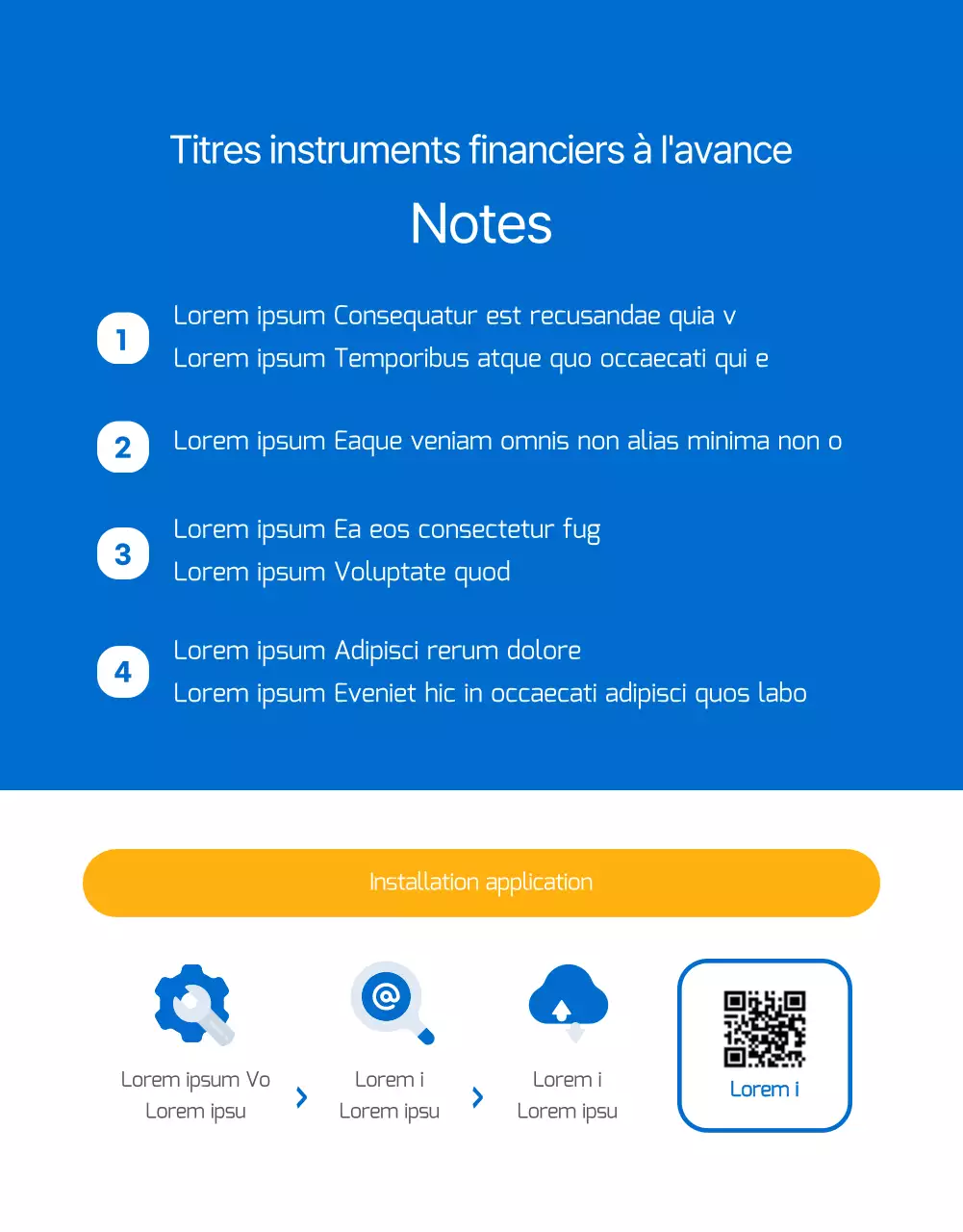 Evénements relatifs aux instruments financiers sur titres avec des points bleus et jaunes