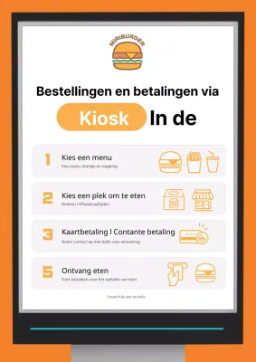 Oranje Schattige Geïllustreerde Winkel Kiosk Poster