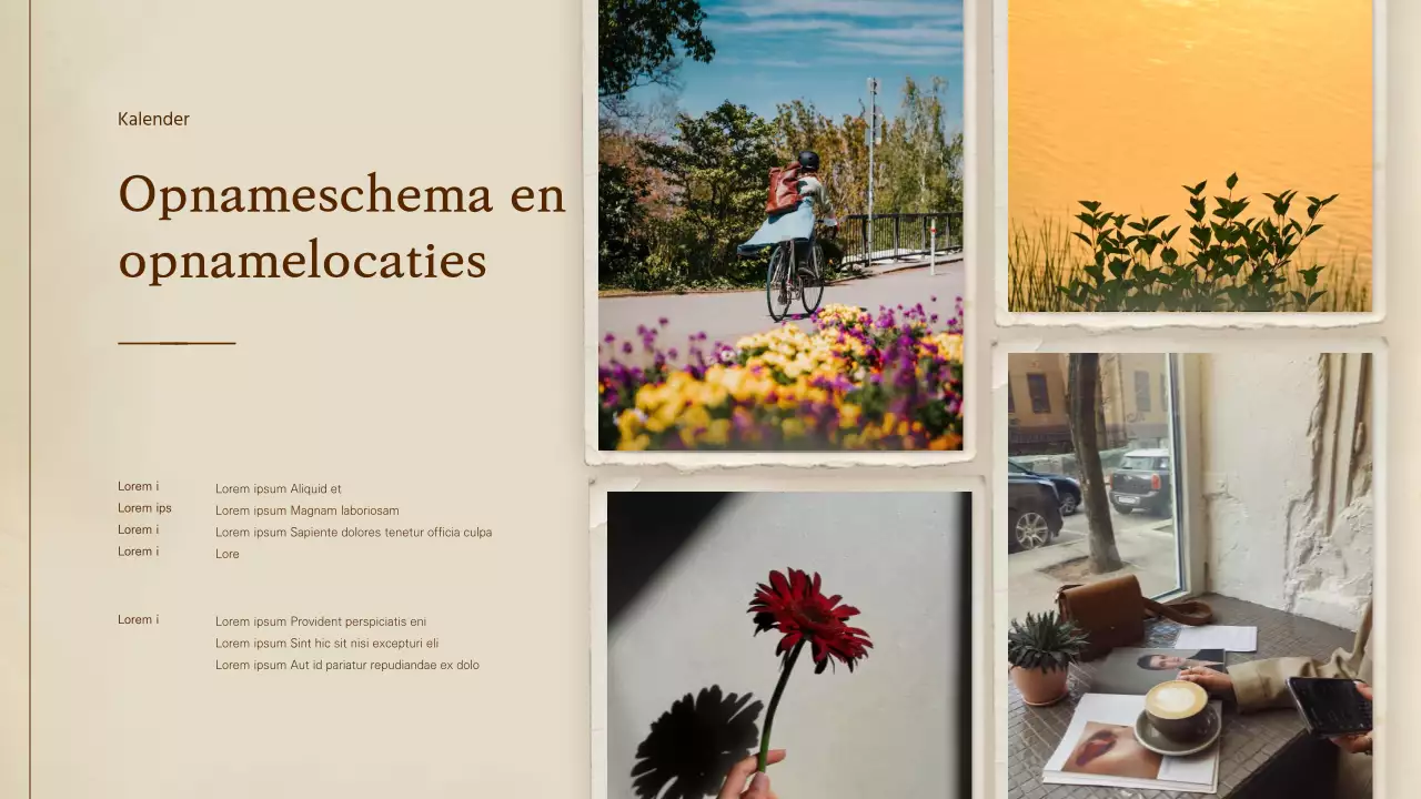 Album Scrapbooking Concept Film Voorstel in Beige Bruin