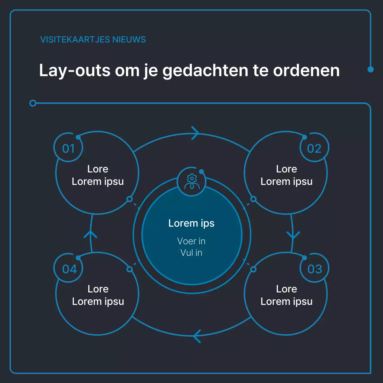 Eenvoudige geometrische vormen in zwart en blauw voor bedrijven
