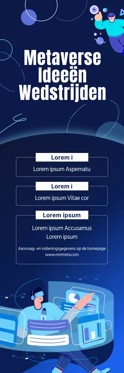 Aankondiging van een wedstrijd voor een bluetone metaverse concept
