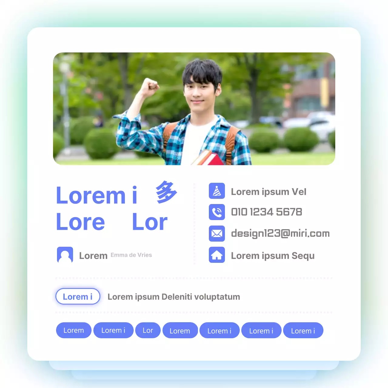 Deeltijdbaan eenvoudig cv met gradiënt UI-concept