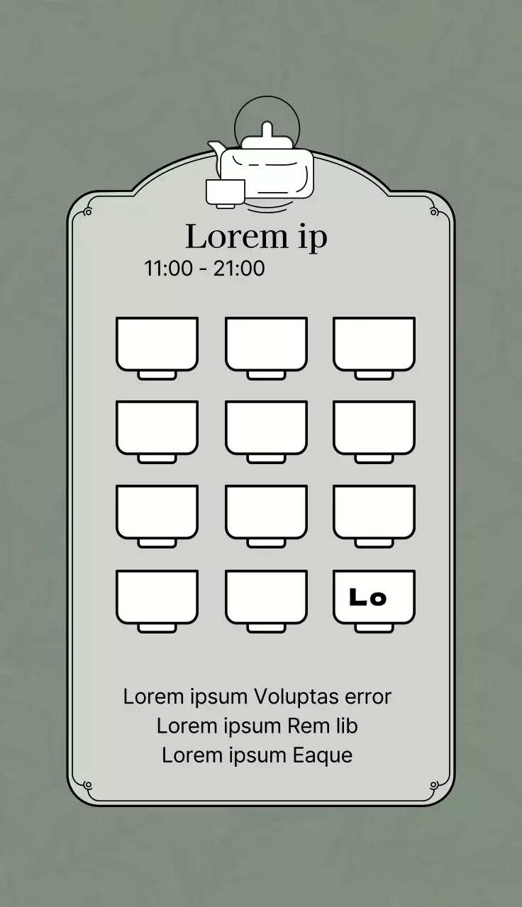 Illustration gris vert logo café thé coupon