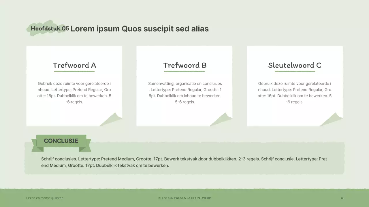 Presentatiepakket met sentimentele handgetekende boekillustraties in bruin en groen