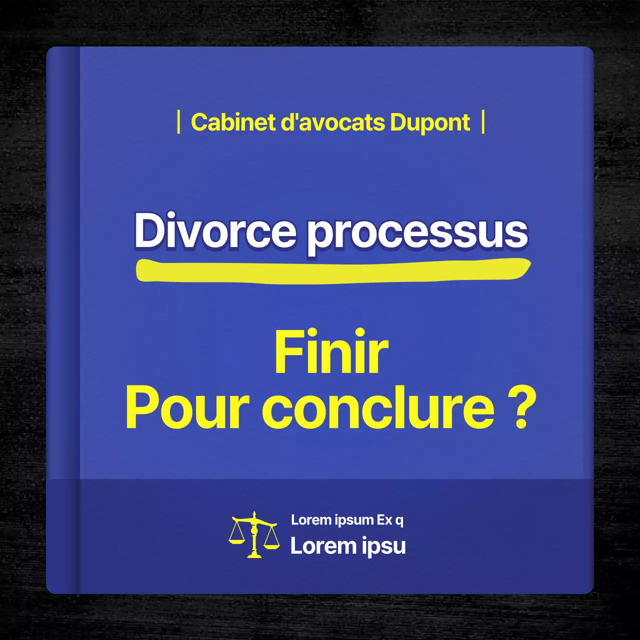Guide de consultation d'un avocat avec un simple thème de livre bleu