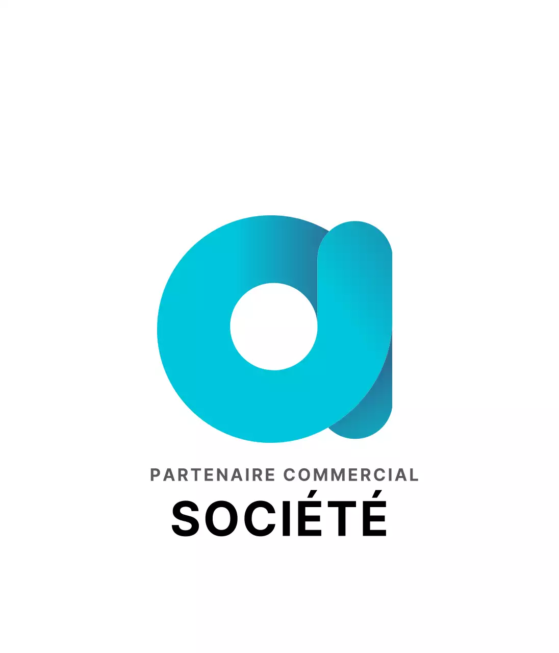 Logo d'entreprise blanc et bleu