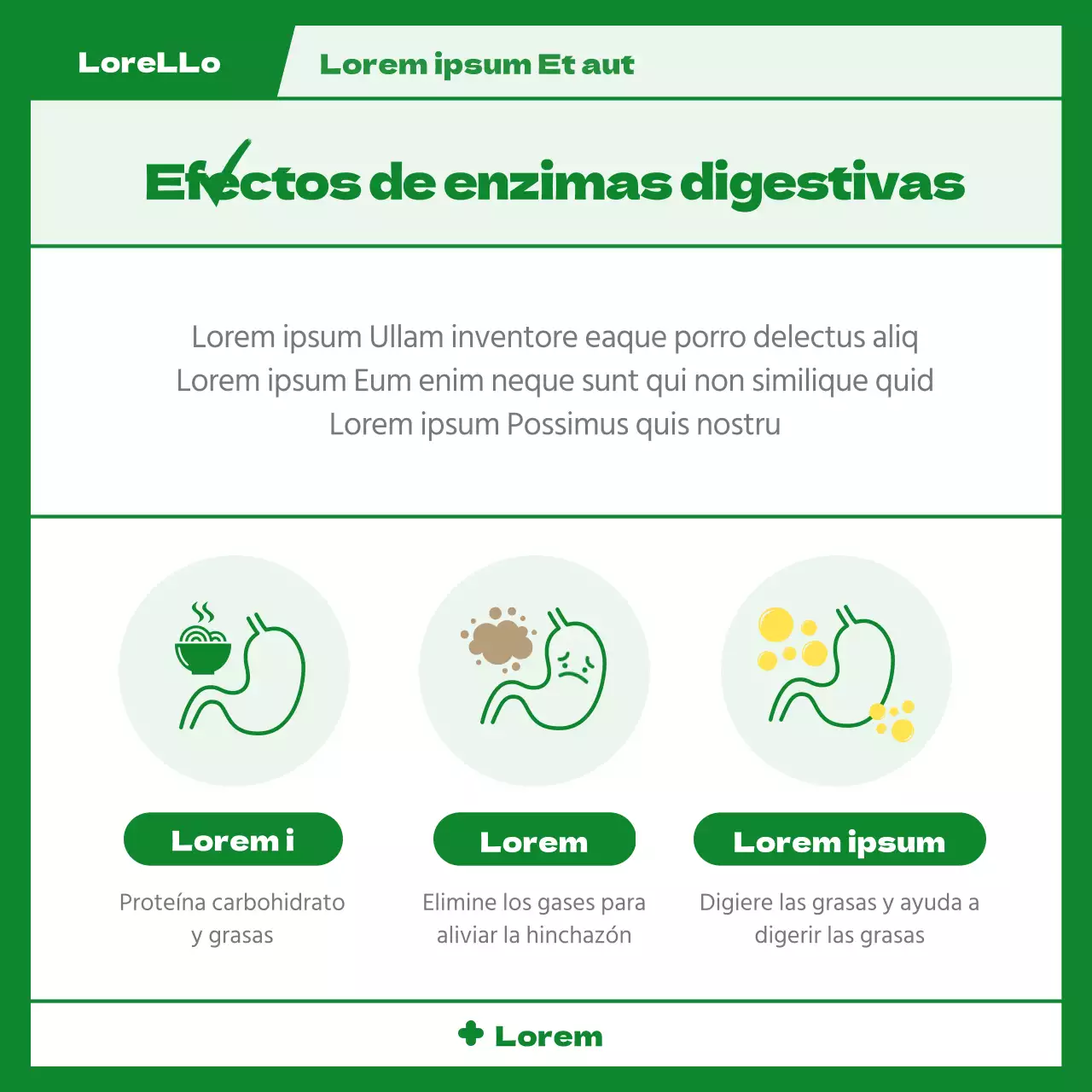 Medicación necesaria por síntoma en el concepto de prescripción ilustrado en verde