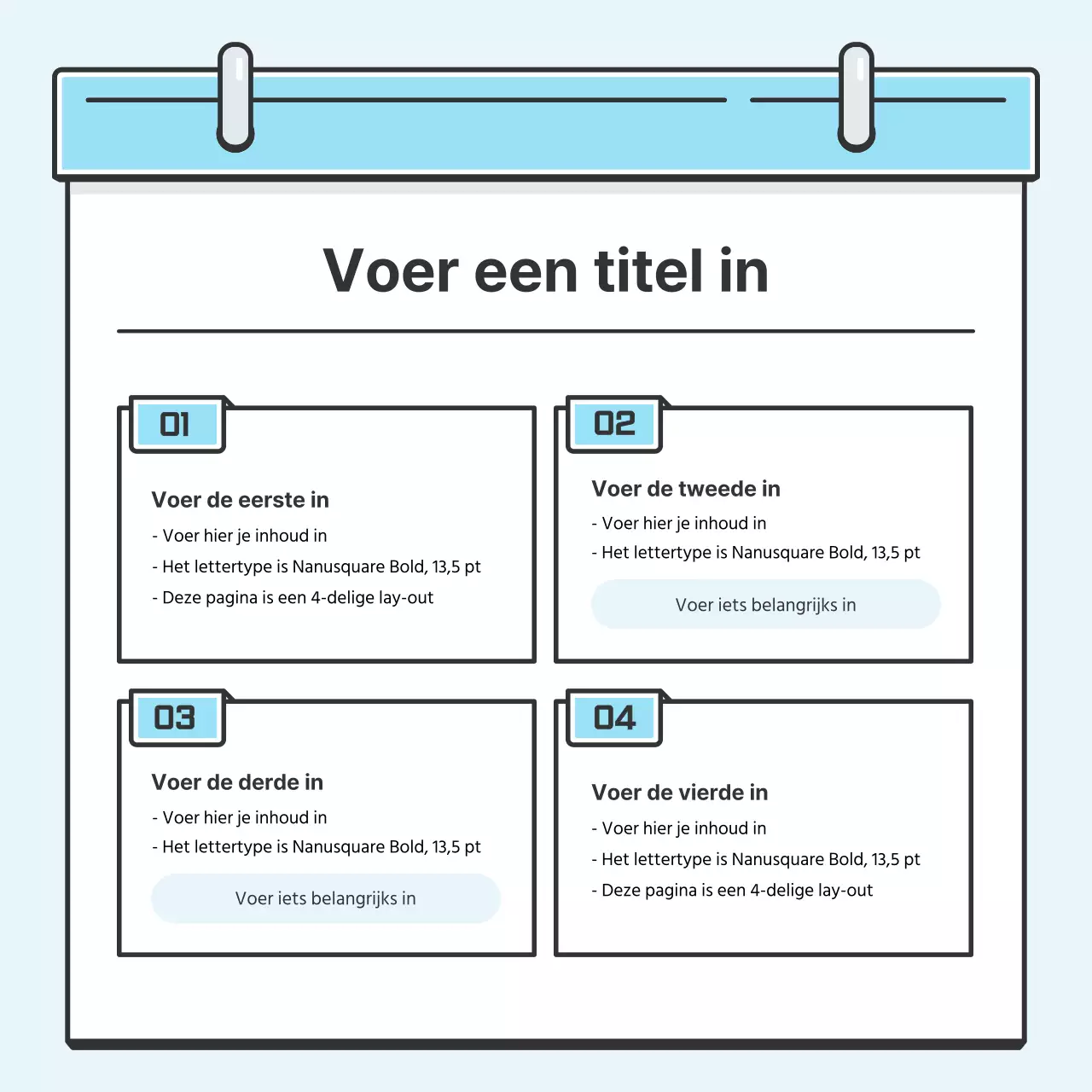 Light Blue Note Concept Nette kaart met leuke illustratiesNieuws