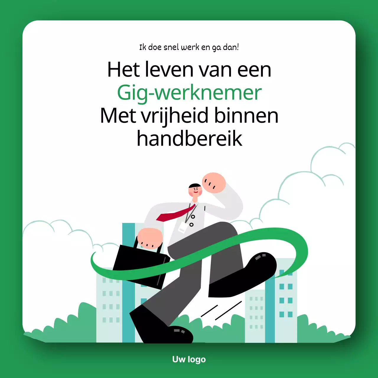 Promoot je gig worker platform met leuke groene illustraties