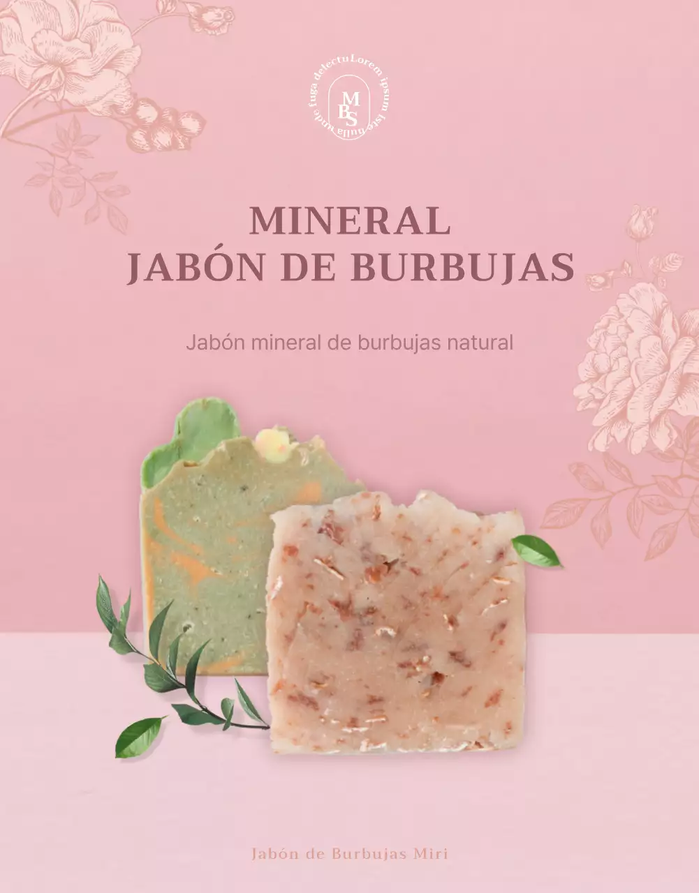 Jabón natural limpiador mineral rosa claro