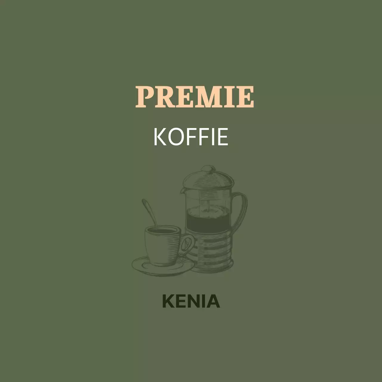 Groene illustratie vintage koffie café label