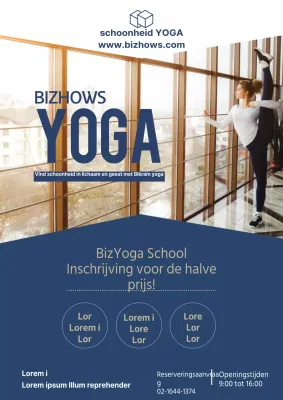 Marineblauwe moderne promotieflyer voor yogastudio