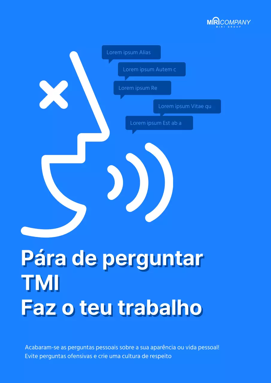 Uma campanha simples sobre a cultura da empresa com um fundo azul fresco