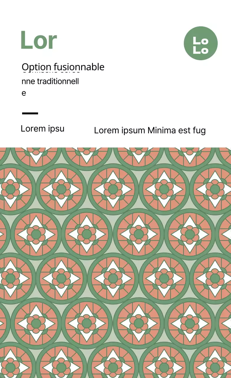 Étiquette hanwa pour aliments traditionnels avec motif chartreuse