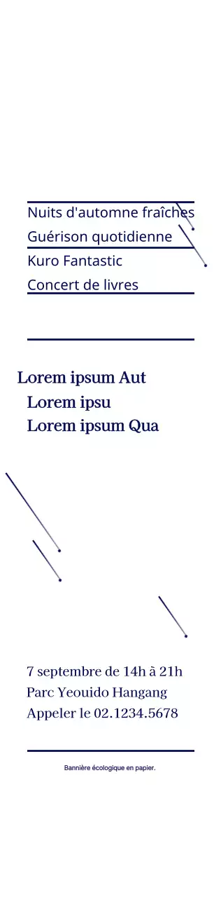 Illustration simple en forme d'étoile bleu marine Livre d'information Concert