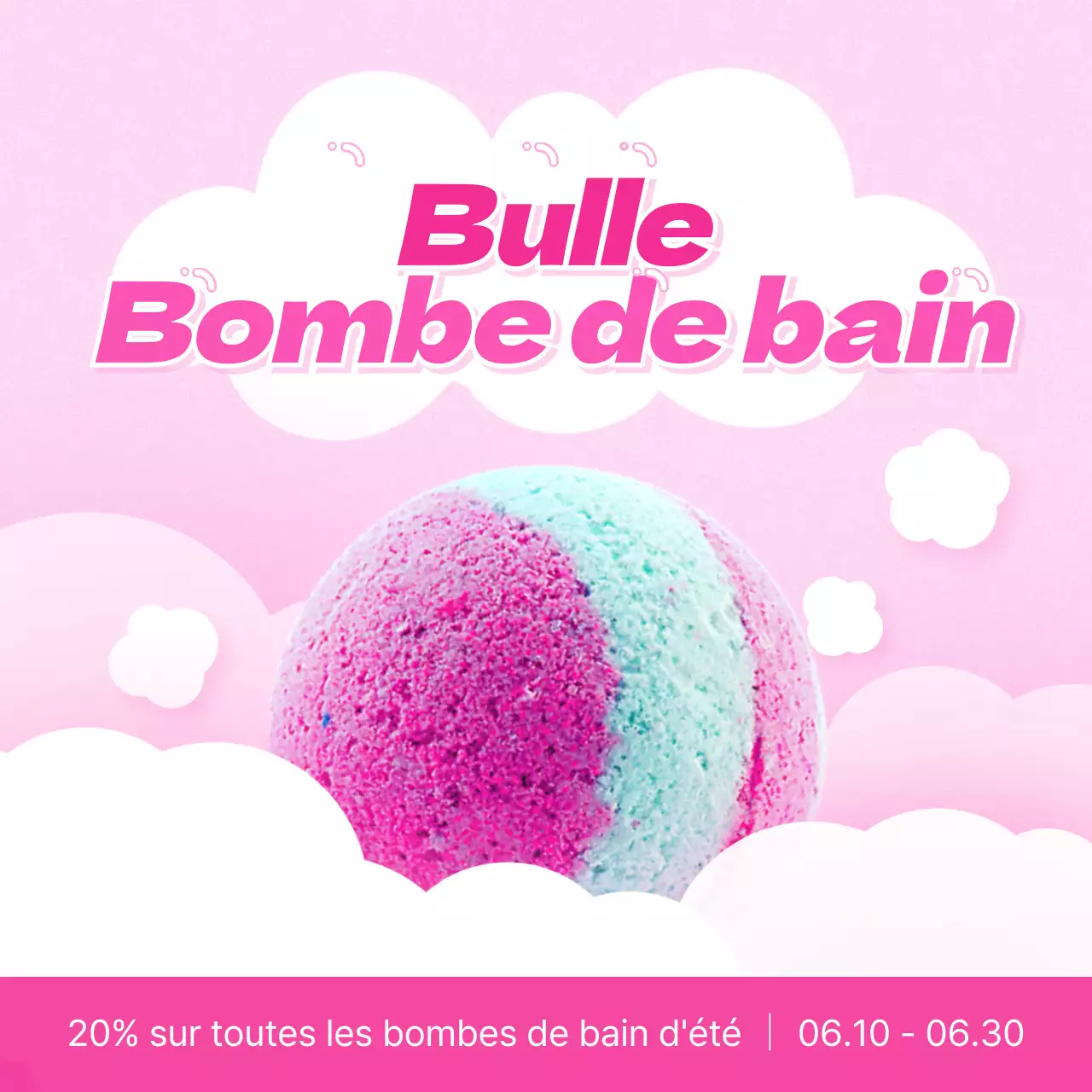 Promouvoir les sels de bain kitsch en rose