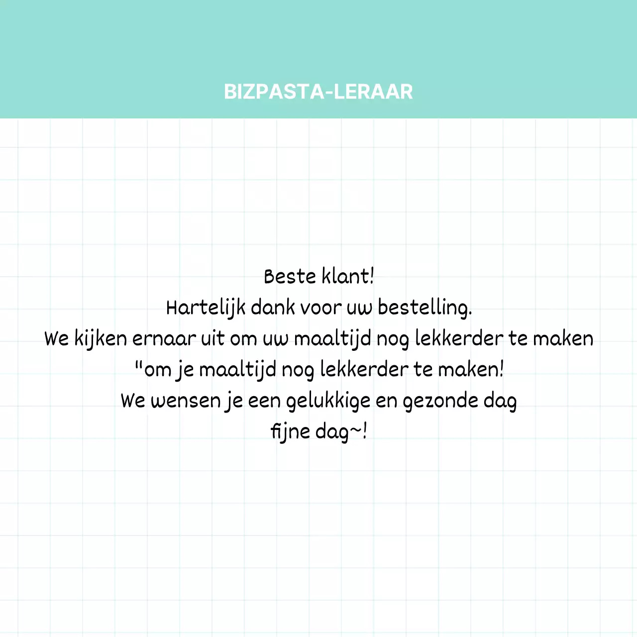 Eenvoudig notitieblokconcept met een mintkleurig raster voor notities over leveringen in de winkel